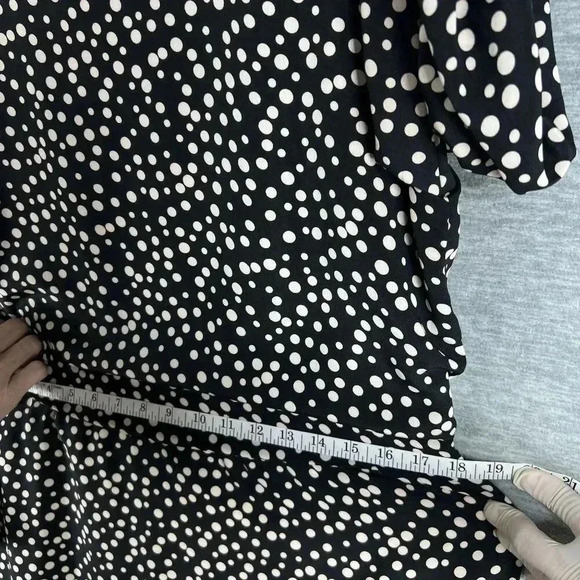 VTG L Rothschild San Francisco Womens L Blouson Dress Ruffle Hem Pearl Buttons - Picture 13 of 15